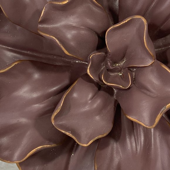 Glam Mauve/Gold Wall Flower Sculpture - Picture 2 of 5